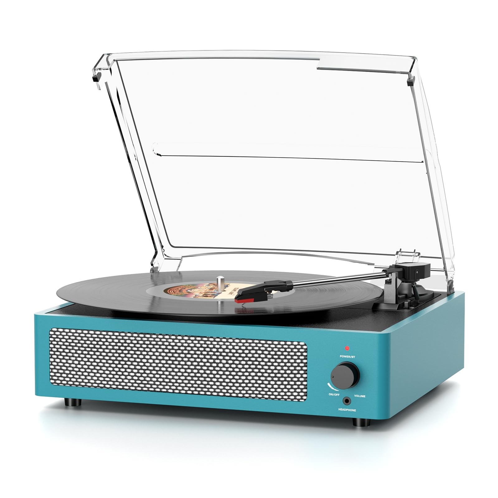 Wireless Bluetooth Turntable with Built-in Speakers for Vinyl Records-image