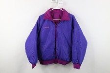 Vintage 90s Columbia Womens Large Spell Out Reversible Puffer Bomber Jacket Coat