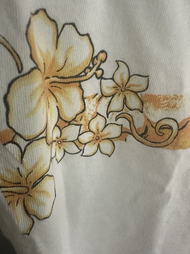 Girls OP White Floral T Shirt Short Sleeve Surf wear Size L - Picture 3 of 5