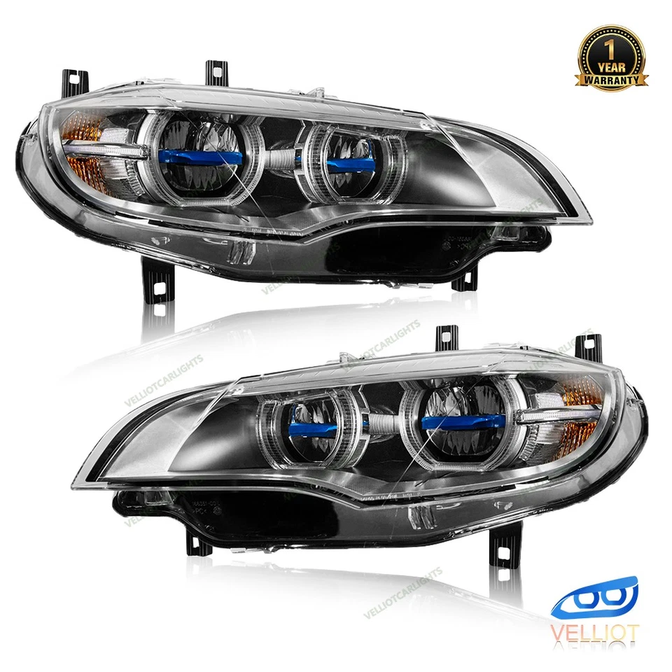 LED Laser Headlights For 2008-2013 BMW X6 E71 Xenon Headlamps Assembly Foto 3 de 4