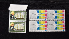 ANTIGUA    1970  S 250  PAIR + LIONS CLUB OF ANTIGUA STICKERS BLOCK    MNH