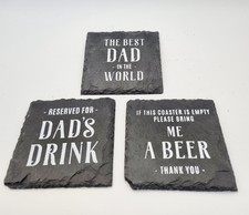 Sous-verres ardoise papa père divers slogans fête des pères cadeau d'anniversaire