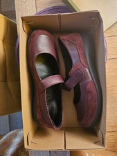 Hotter Hope Women’s burgundy Mary Jane Shoes extra wide fit size 6.5 Uk 