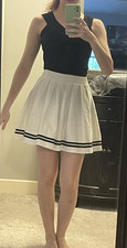 Wild Fable White Black Solid Short Pleated Skirt Regular Size S Women
