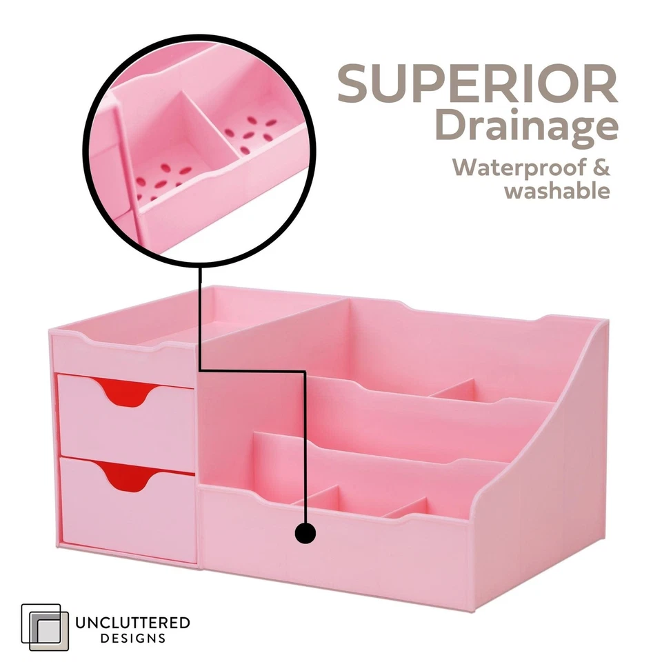 Organizador de Maquillaje con Cajones - Lindo Almacenamiento de Encimera Kawaii para Cosméticos Foto 3 de 4