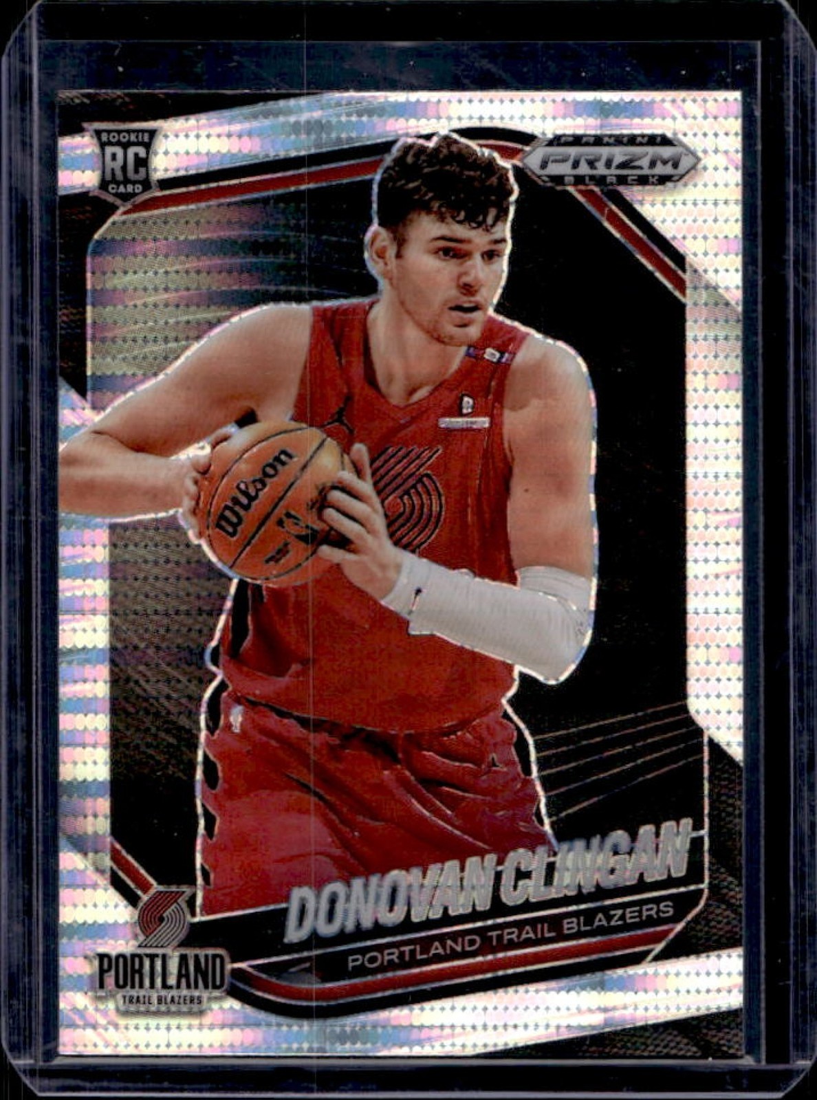2024-25 Prizm Black Donovan Clingan RC Pulsar Prizm #131 Trail Blazers