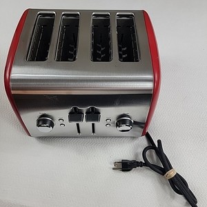 KitchenAid Model KMT4115ER0 4 Slice Stainless Steel Bread Toaster Red