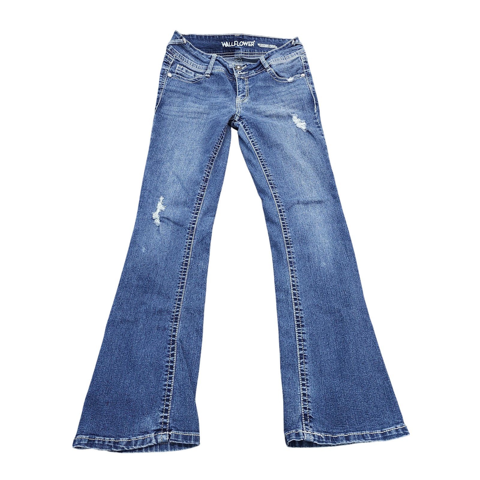 WallFlower Luscious Curvy Jeans Womens 28x31 Blue Medium Wash Mid Rise Bootcut