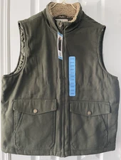 Men's Size Large Workwear Products Heritage Brand Weatherproof Olive Green Vest