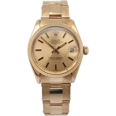 Rolex Datejust 31mm 14K Yellow Gold Champagne Dial Automatic Ladies Watch 6827