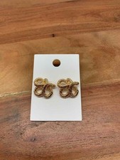 Gold Knot Pierced Stud Earrings