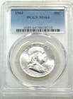 1961 Franklin Half Dollar PCGS MS64 95% FBL Frosty Just Graded New Holder #A292G