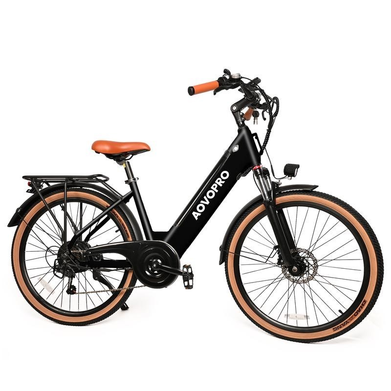 AOVOPRO 26" Women's Electric Bike - 750W Peak Motor, 22MPH Top Speed, 35 Miles