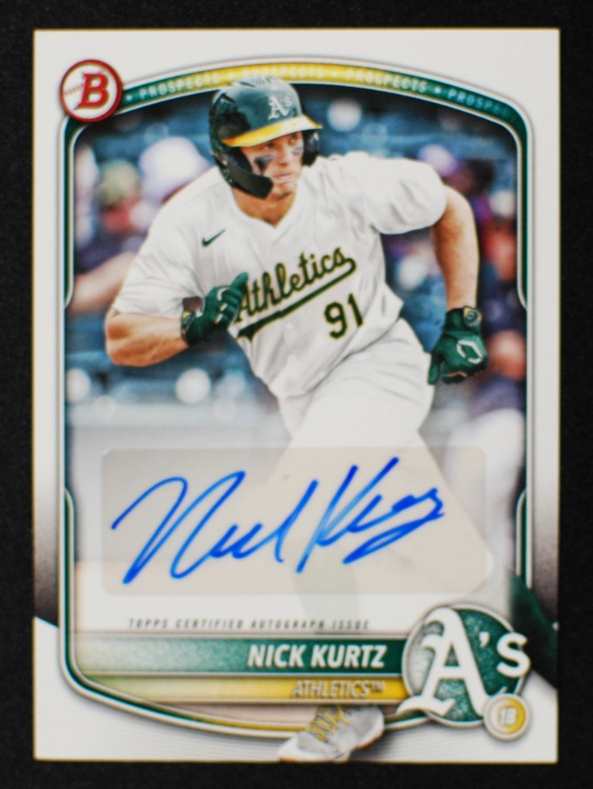 ⚾ NICK KURTZ - 2025 Bowman Prospects AUTO Rookie RC #BPA-NK - ROY A's