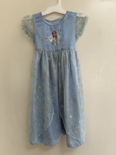 Disney Frozen Toddler Girl Princess Elsa Polyester Tulle Lined Nightgown Blue 2T