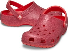 Crocs Classic Glitter Clog Red Unisex Mens 3 / Womens 5 205942-6ZR