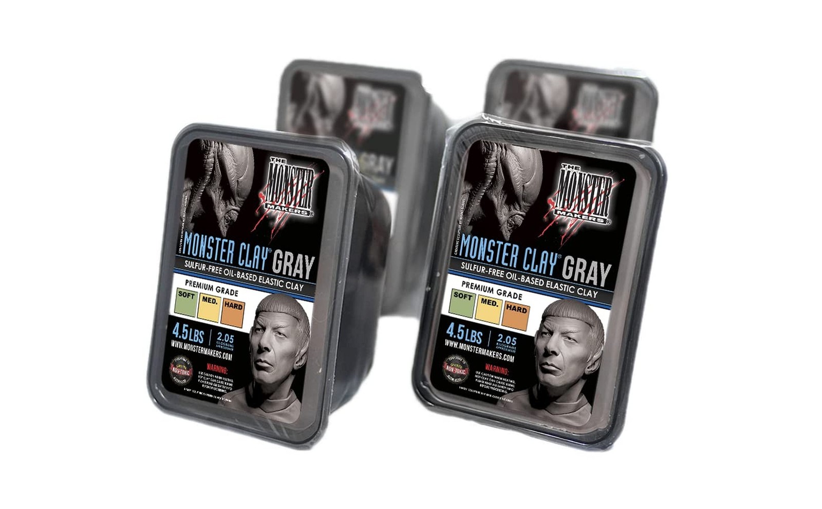 Monster Clay Premium Grade Modeling Clay (Gray - Soft - 18lb case)