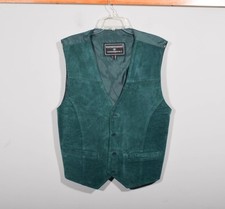 Vintage Expressions Contemporary Green Suede Leather Western Waistcoat Vest Sz M