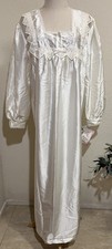 VTG Barbizon Nightgown Emboidrred Lace Satin Ivory Long Cottagecore NWT 1X