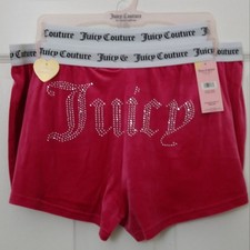 NEW Juicy Couture Pajama Sleep Shorts Size Large Pink Lounge Women's 2 PC. Set