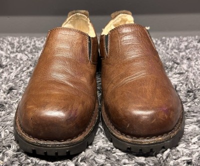 UGG Shoes Loafers Mens 12 Brown Leather Sheepskin Shearling 