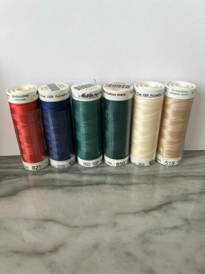 Mettler Quilting Thread 100% Cotton   Lot of 6 Assorted Colors 150-200m. New - Image 3 of 3