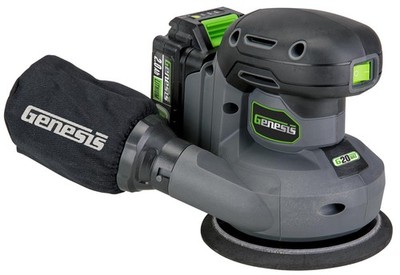 Genesis G20MAX Cordless Orbital Sander 20V 5 in. with Dust Bag, 6000 to 12,00...