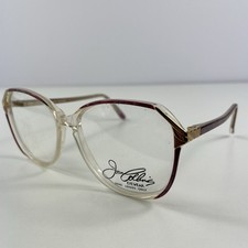 Authentic Joan Collins ALWAYS Eyeglasses J-237 55-15 Red MARINE Demo Lens Gold