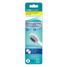 Core Values SmileSonic Pro Platinum Clean Replacement Brush Heads   Medium  New