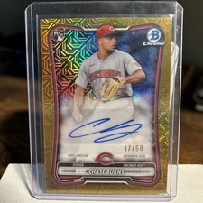 2026 Bowman Chrome Chase Burns Rookie Auto GOLD MOJO Reds RMA-CB /50