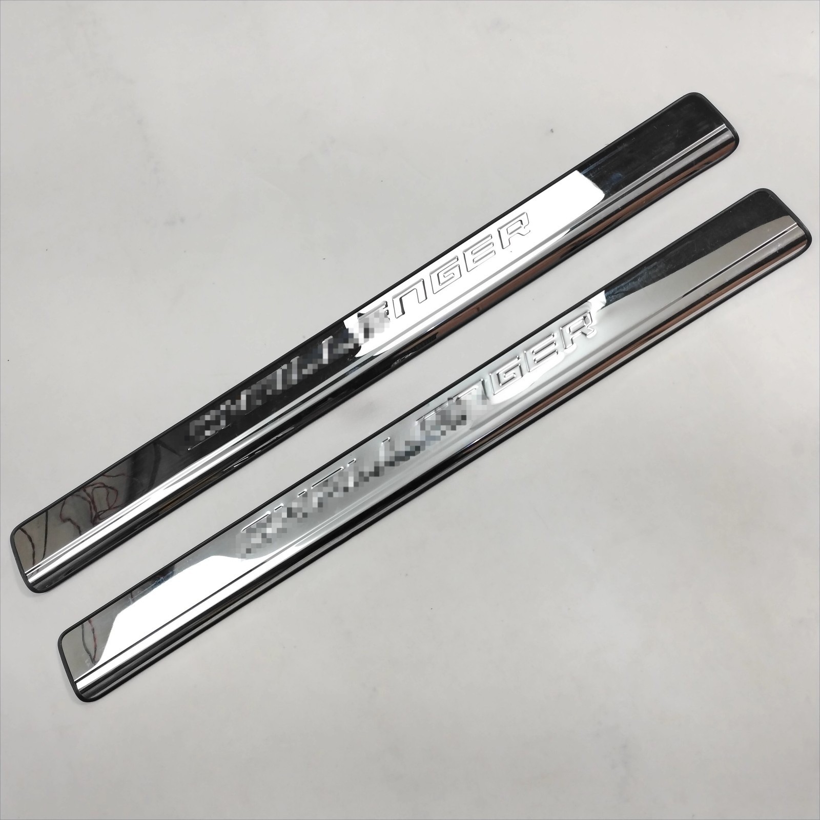 2PCS Stainless Steel Door Sill Protector Trims For 2009-2020 Dodge Challenger