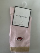 Image of Lulu Guinness Blush Collectable LIPS Ankle Sock Size Euro 37-42