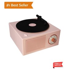 Old Fashioned Classic Style Bluetooth Speaker Pink Vinly Record Player Style ...