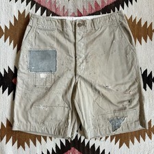 Scout Original New York Modified 1940s WW2 Button Fly Khaki Shorts Sz 34
