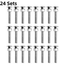24 Sets Garden bench slat restoration or fixing kit,Coach bolt,Nyloc nut,washer
