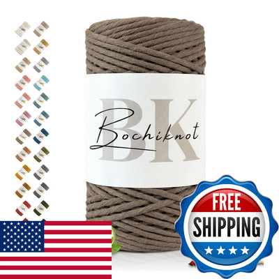 BOCHIKNOT Single Strand Macrame Cord 3mm x 330yds (300m)   Soft Cotton Macrame R