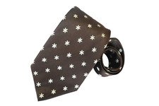 PINK MEN'S TIE BROWN/FLORAL WIDTH: 3.75" LENGTH: 60"