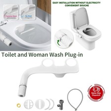 Bidet Attachment Ultra Slim For Toilet Seat With Dual Cleaning Nozzle. White