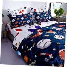 Comforter Set Bed in A Bag Size 7 Piece 3D Soccer Basketball Full Sports