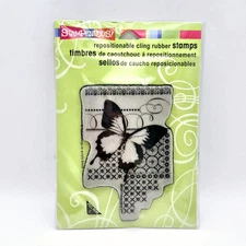BUTTERFLY PATTERN Stampendous Cling Rubber Stamp CRP224 Collage Texture um530