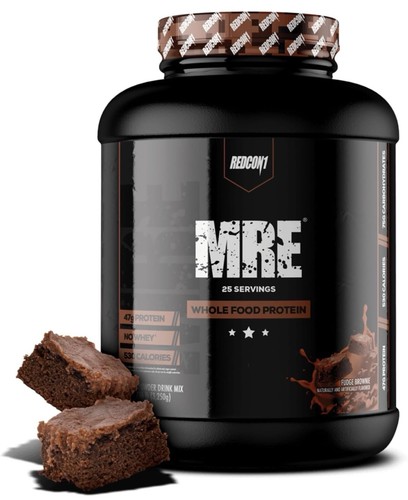 REDCON1 MRE Protein Powder, Fudge Brownie - Meal Replacement Protein Blend