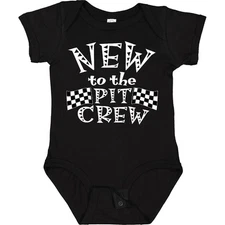 Inktastic New To The Pit Crew Racing Flags Baby Bodysuit Kids Race Car Driver