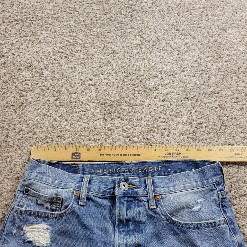 American Eagle Denim Shorts Mens 32 Blue Dark Wash Distressed Denim  - Image 2 of 4