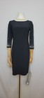 Nicole Miller 3/4 Pearl Beaded Sleeve Sheath Dress, Size XS
