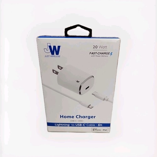 Just Wireless iPhone Charging Cable To USB C Cable Fast Charge White 6ft - Picture 1 of 6