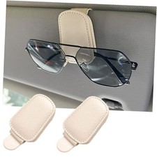 GoldenLife Sunglass Holder for Car, Magnetic Leather Sunglasses Holder and