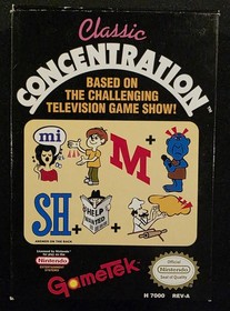 Classic Concentration (Nintendo Entertainment System, NES) Cib Complete - Tested