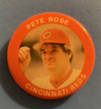 1984 Baseball Pinback Pete Rose #4 Fun Foods Button Hall Of Fame Vintage