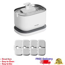 Cordless Pet Water Fountain Rechargeable Motion Sensor Stainless Steel 2.5L Cat