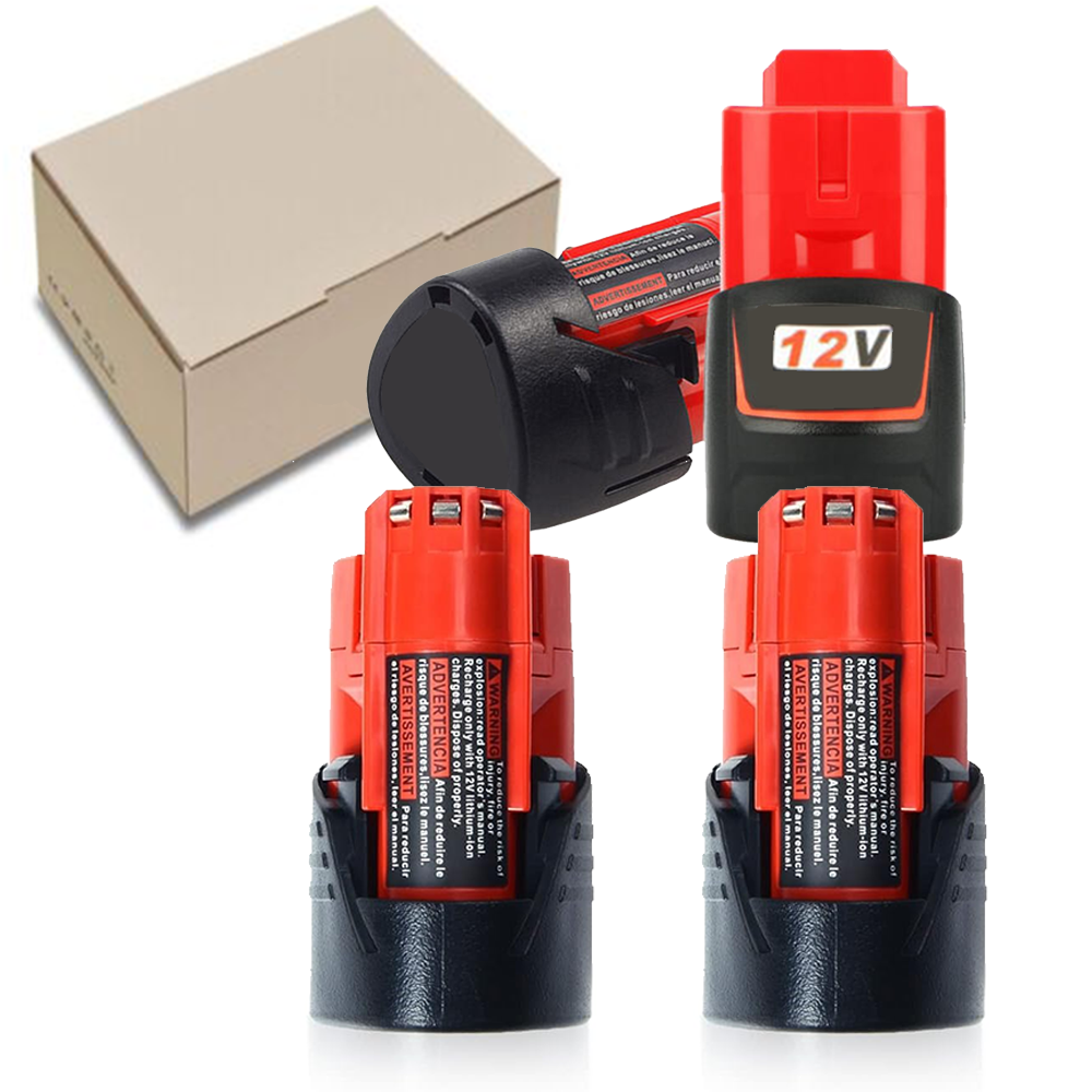 4 Pack 3.5Ah M12 Lithium Ion Replacement Battery for Milwaukee 48-11-2420